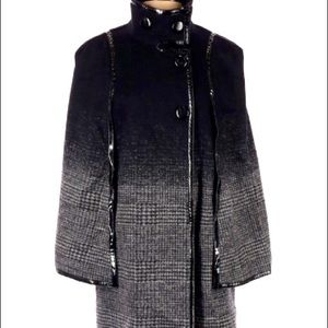 VIA SPIGA - Black and Gray Wool Cape Jacket S/M